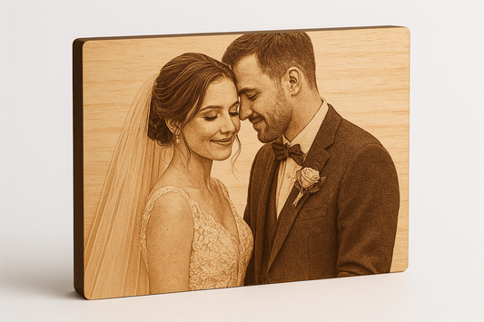 4x6 laser-engraved wedding picture